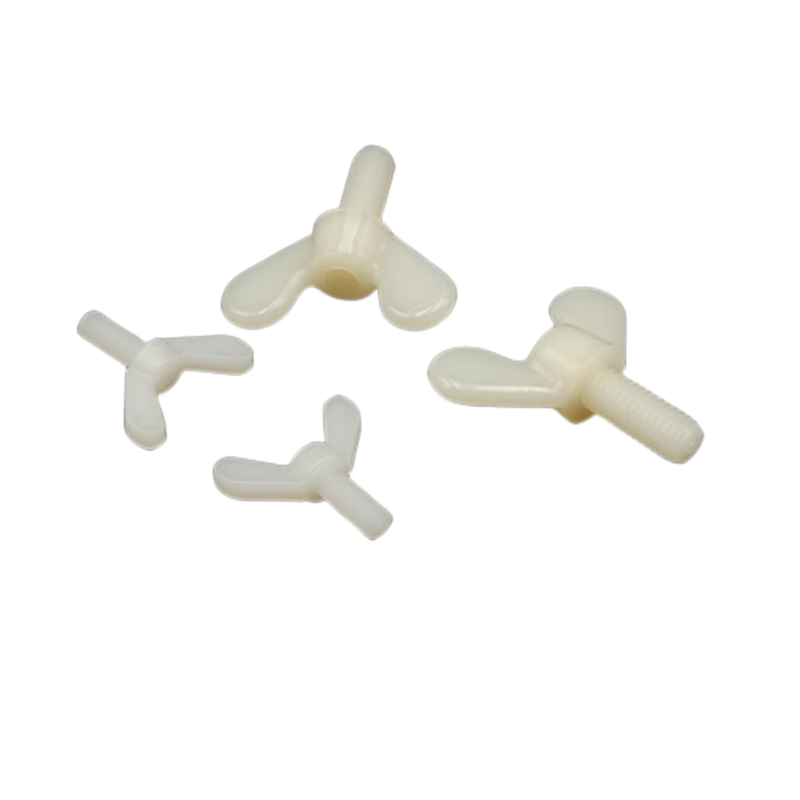 Nylon slotted hand screws with nuts