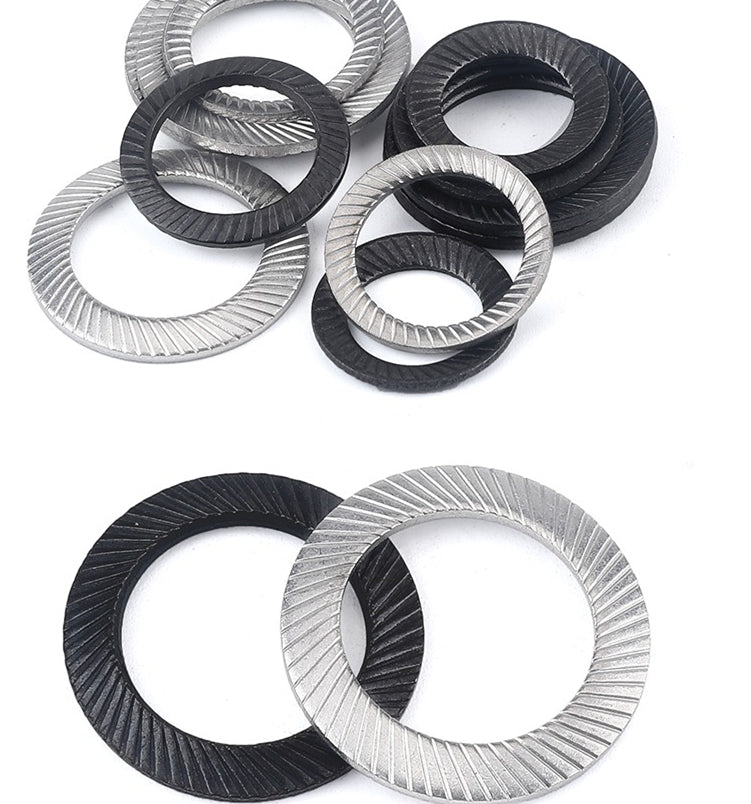 Double stack self-locking washer