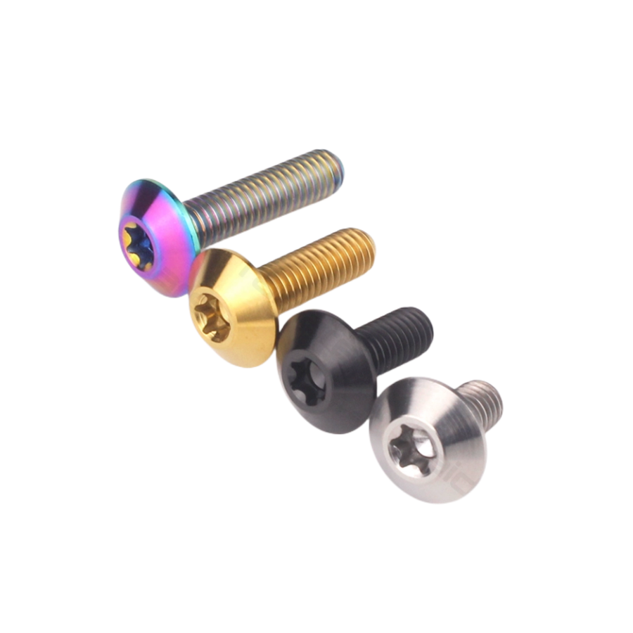 Color Titanium six-lobe button head machine screws